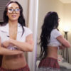 Karen Pang Sexy School Girl Outfit